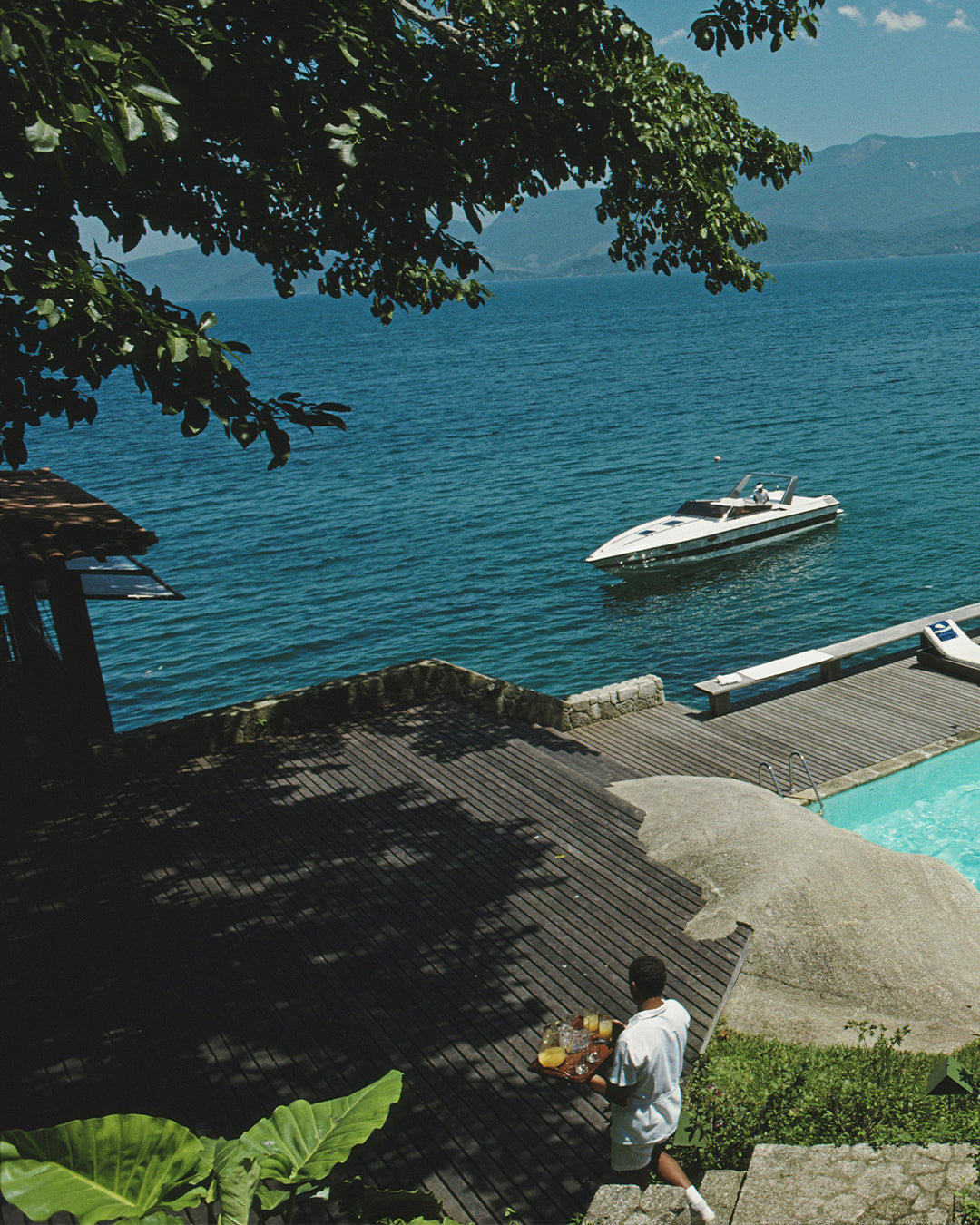 Baldy Art Gallery Pool By The Sea by Slim Aarons Plexi Mount Face Print Luxury Interior Design Decor