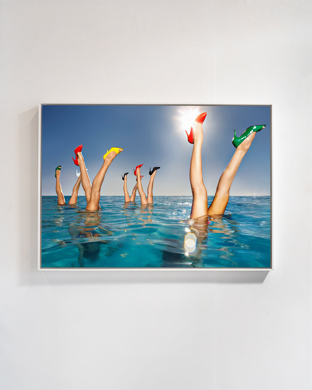 Baldy Art Gallery Group of Legs Protruding Out of Infinity Pool Photograph Print