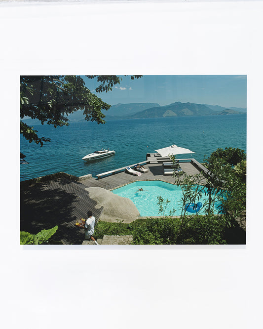 Baldy Art Gallery Pool By The Sea by Slim Aarons Plexi Mount Face Print Luxury Interior Design Decor